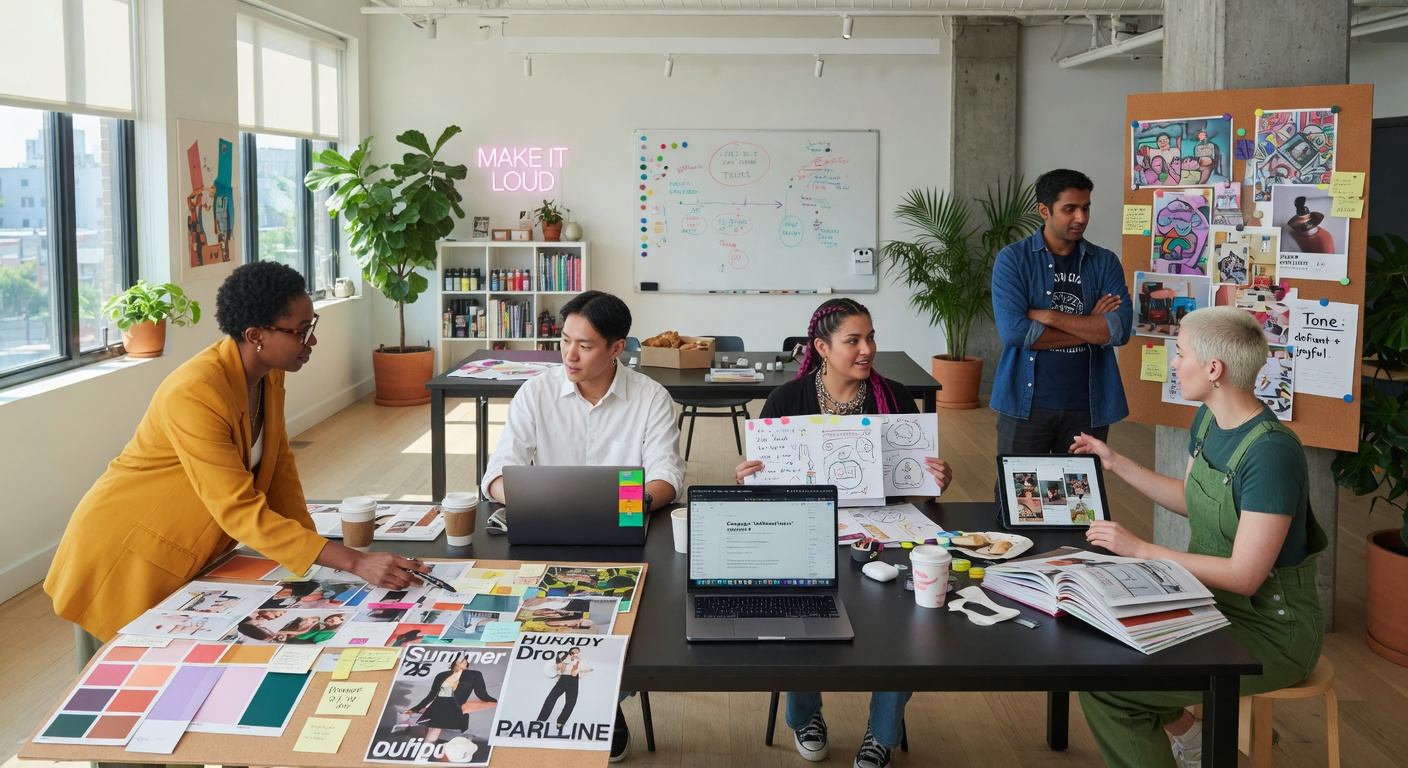 Creative marketing team developing advertising campaigns